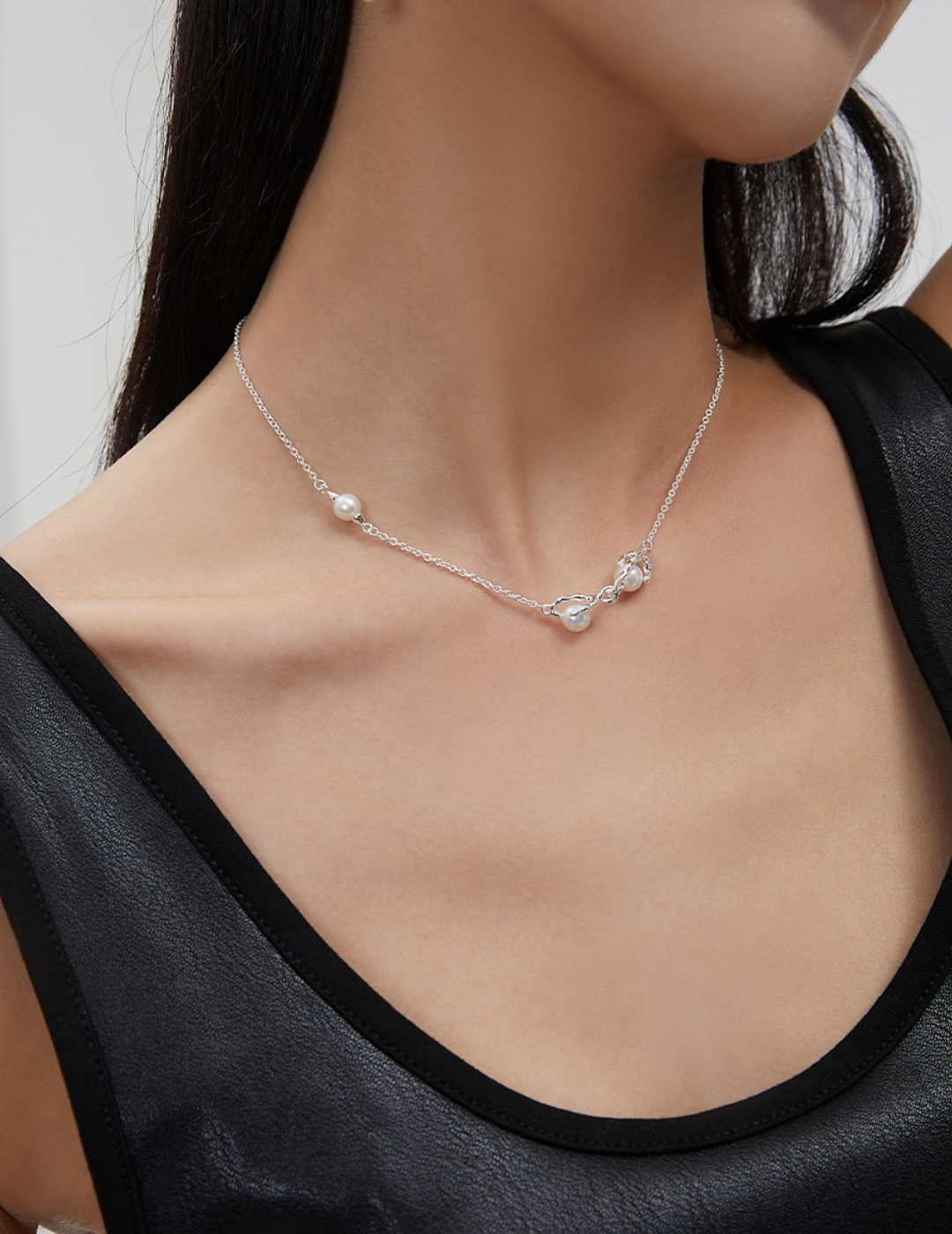 New Life: Exquisite Natural Pearl and Sterling Silver Necklace