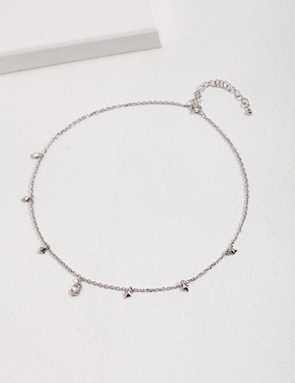 Chic Sterling Silver Necklace with Star and Moon Accents