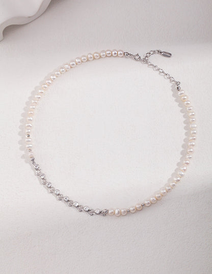 Branches: Elegant Small Potato Pearl and Sterling Silver Necklace