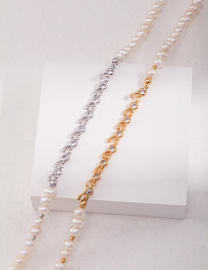 Branches: Elegant Small Potato Pearl and Sterling Silver Necklace