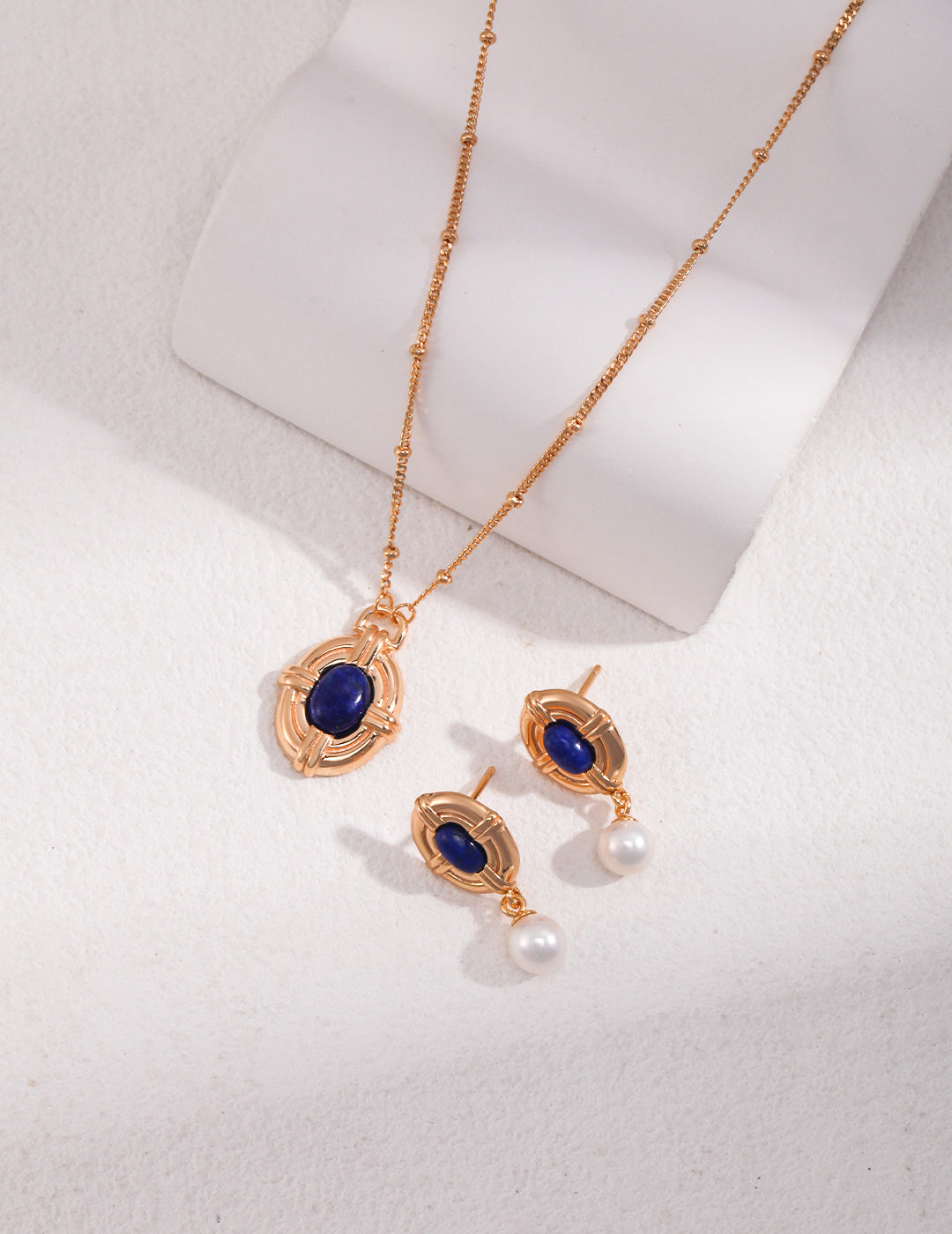 Radiant Dawn: Lapis Lazuli and Pearl Sterling Silver Earrings