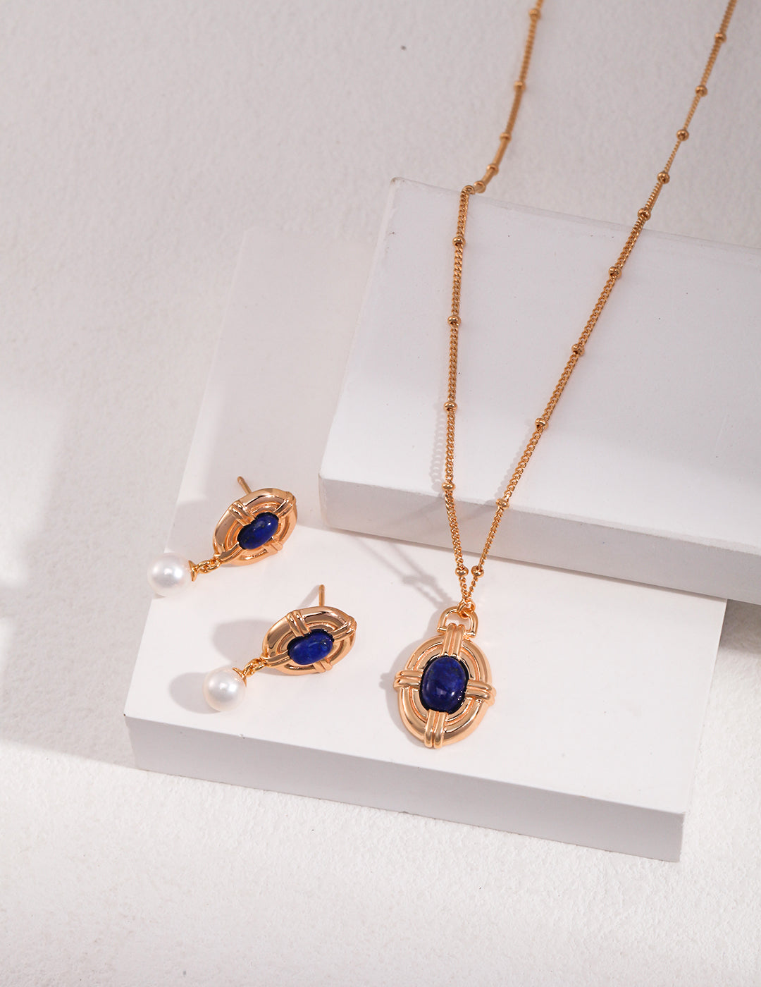 Radiant Dawn: Lapis Lazuli and Sterling Silver Necklace