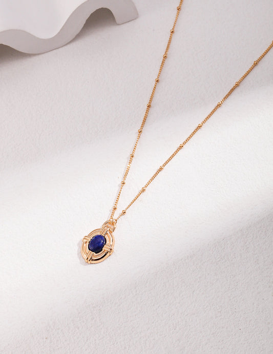 Radiant Dawn: Lapis Lazuli and Sterling Silver Necklace