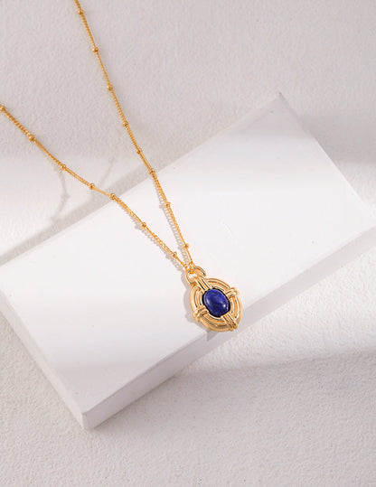 Radiant Dawn: Lapis Lazuli and Sterling Silver Necklace