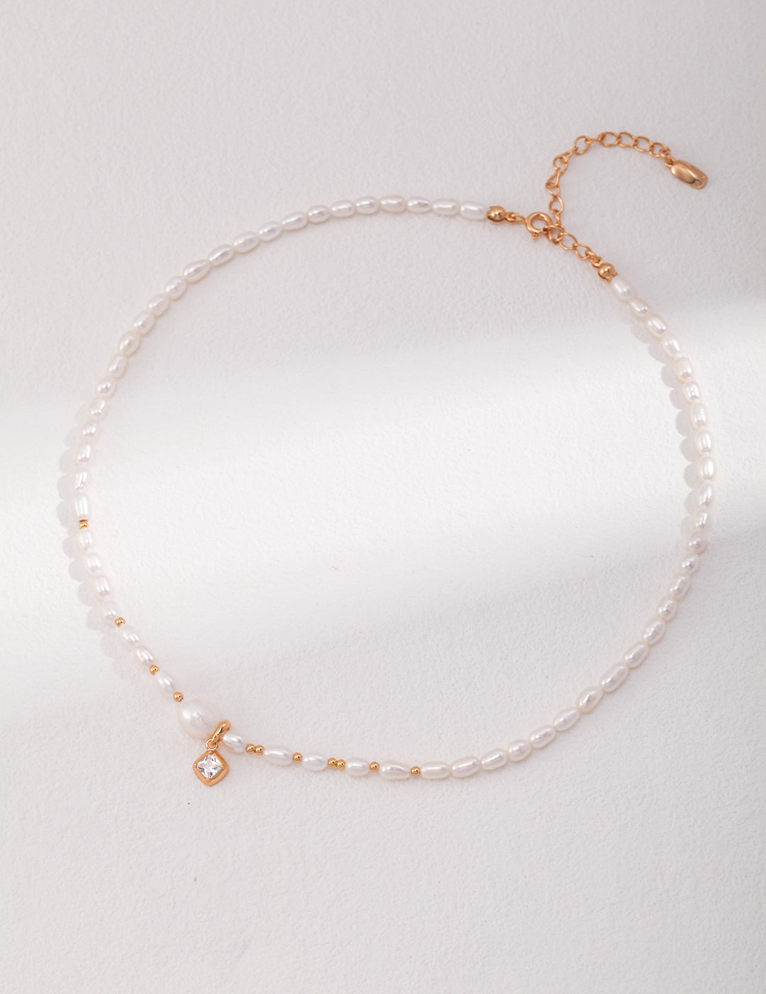 Aurora: Luminous Pearl and Zircon Sterling Silver Necklace