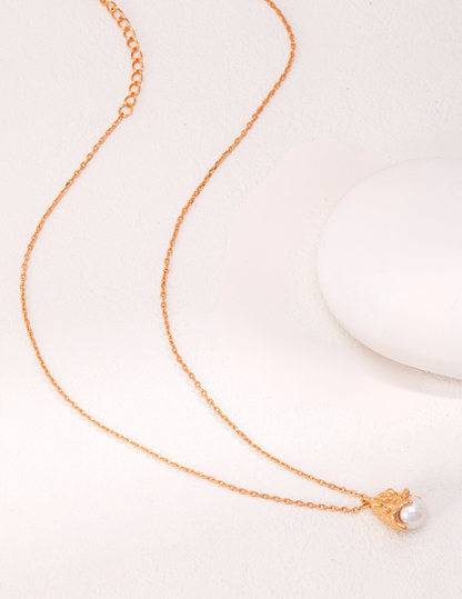 Ethereal Pearl Blossom Sterling Silver Necklace