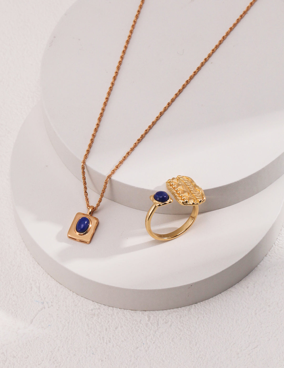 Glamorous Lapis Lazuli Square Pendant Necklace in Sterling Silver