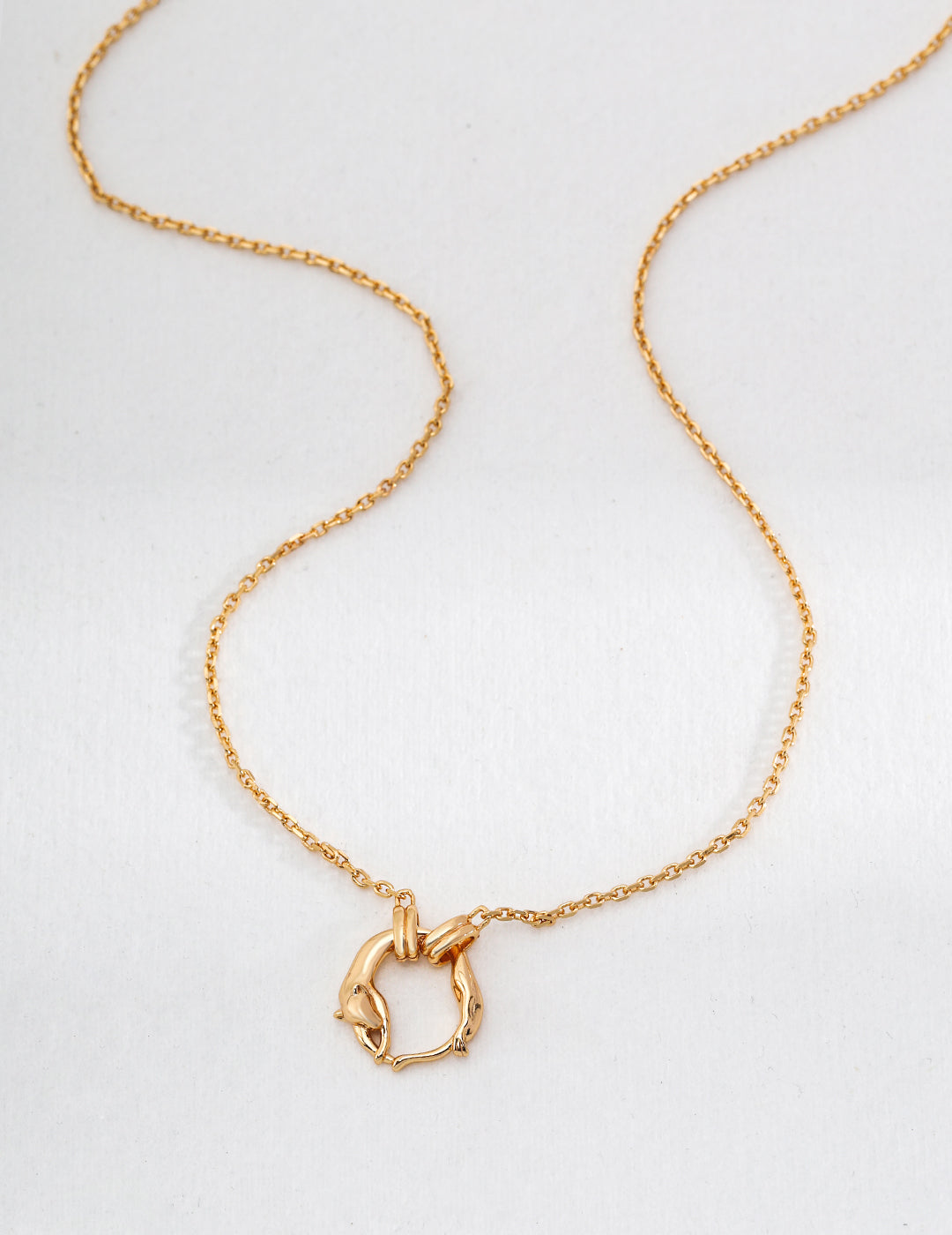 Adorable Embrace Fox Pendant Vintage Gold Necklace