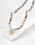 Beach Star: Fresh Shoushan Stone and Pearl Sterling Silver Beaded Necklace