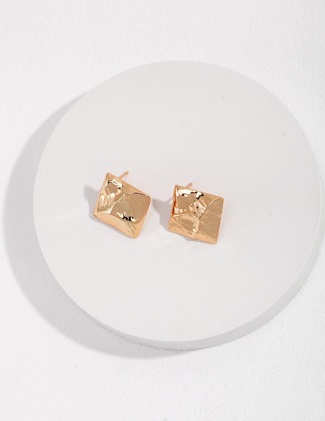 Charming Retro Gold Square Sterling Silver Earrings