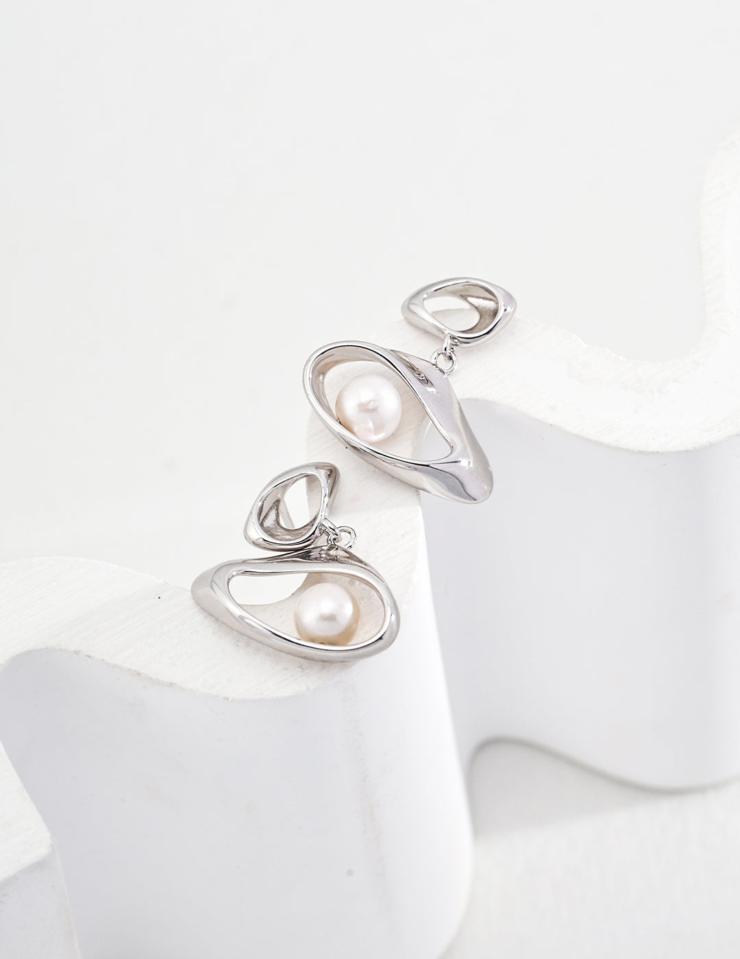 Refined Natural Pearl & Sterling Silver Earrings