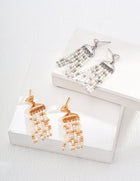 Tropical Elegance: Chic Shell Pearl and Sterling Silver Beaded Earrings