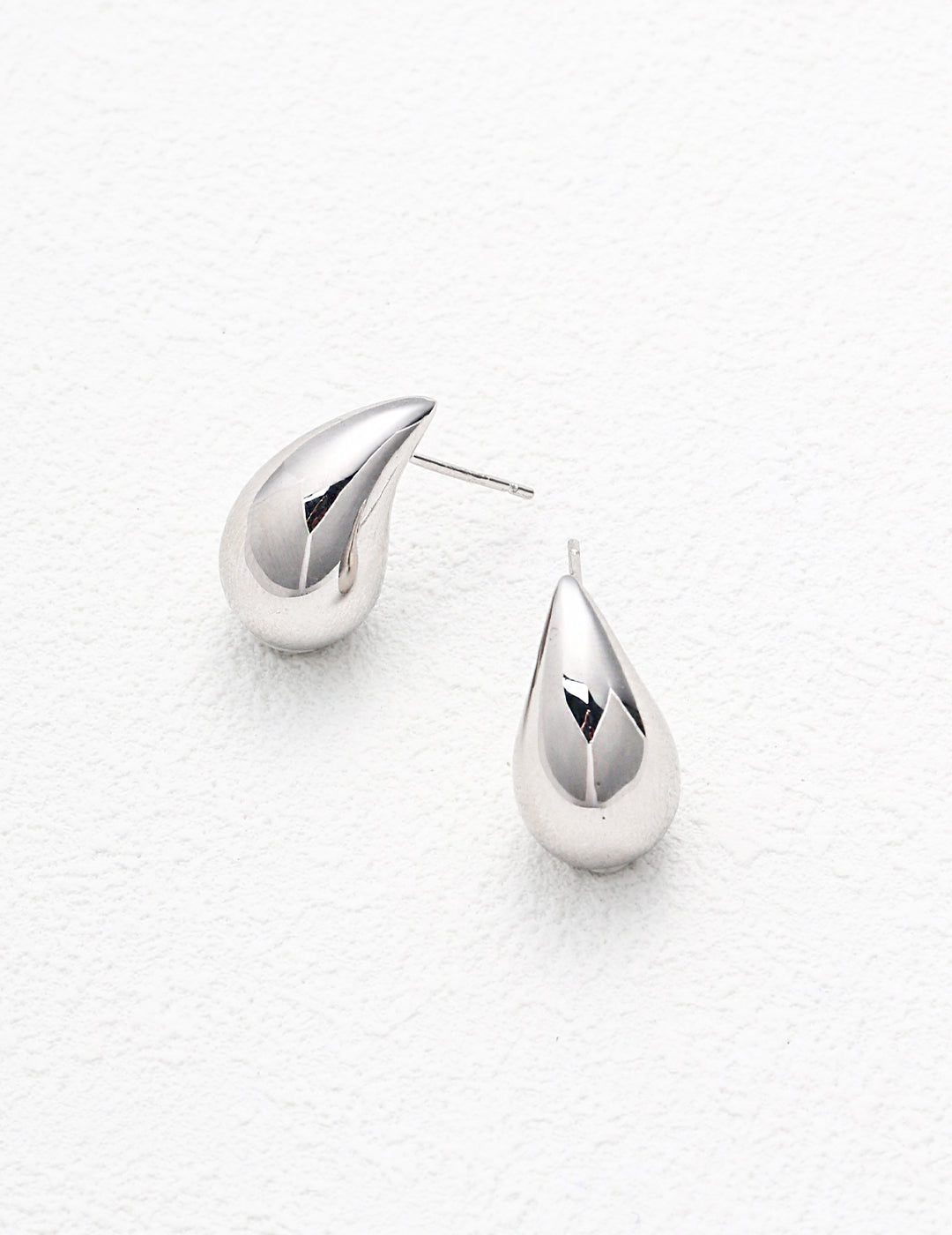 Sleek Teardrop Sterling Silver Earrings