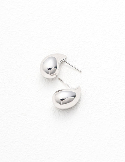 Sleek Teardrop Sterling Silver Earrings