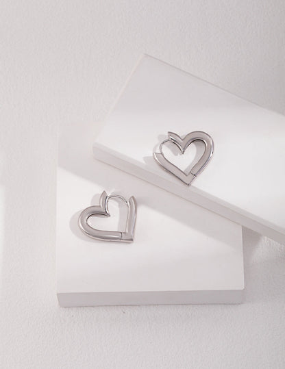 Love's Whisper: Adorable Sterling Silver Heart Earrings