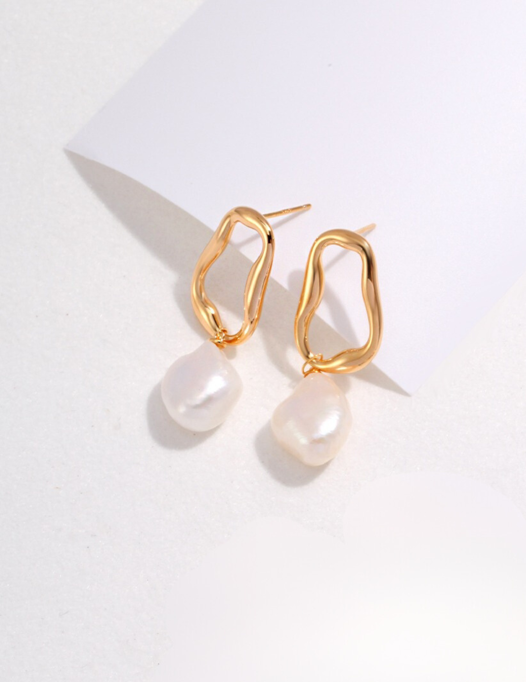 Sophisticated Baroque Pearl Dangle Sterling Silver Earrings