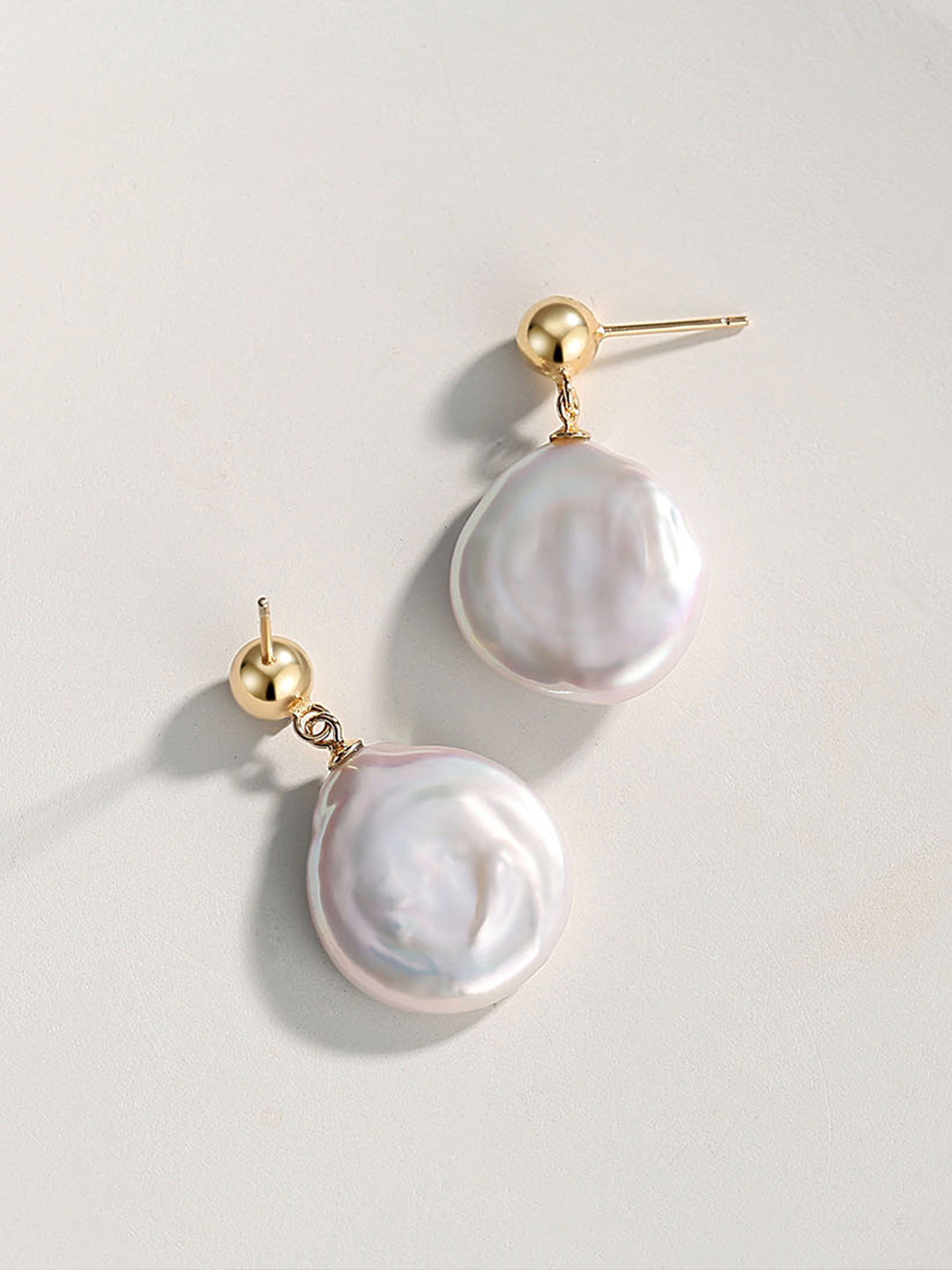 Moody Irregular Baroque Pearl and Sterling Silver Earrings