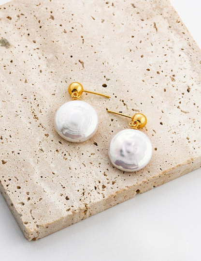 Moody Irregular Baroque Pearl and Sterling Silver Earrings