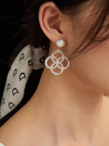 Radiant Blossom: Premium Flower-Inspired Shell Bead Sterling Silver Earrings