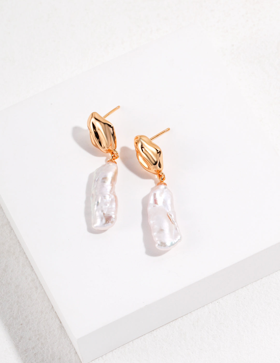 Unruly Beauty: Irregular Baroque Pearl & Sterling Silver Earrings