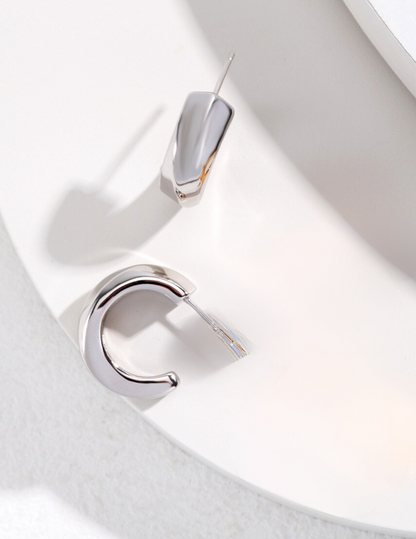 Twisted Minimalist Sterling Silver Earrings