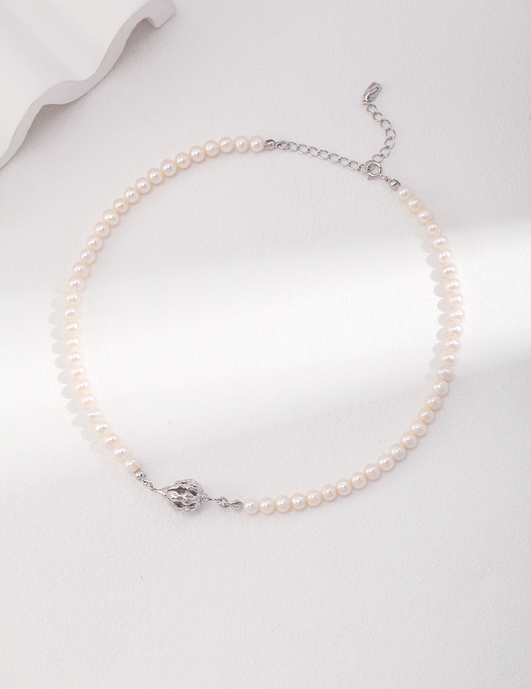 Pearl Blossom Sterling Silver Necklace