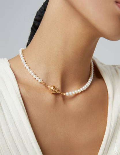 Pearl Blossom Sterling Silver Necklace