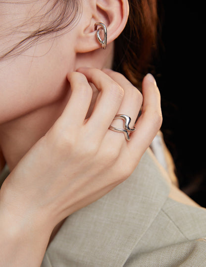 Elegant Sterling Silver Geometric Ring