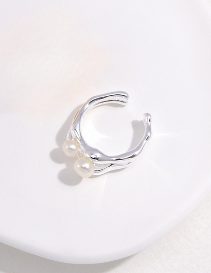 Pearl Water Flow Sterling Silver Ring