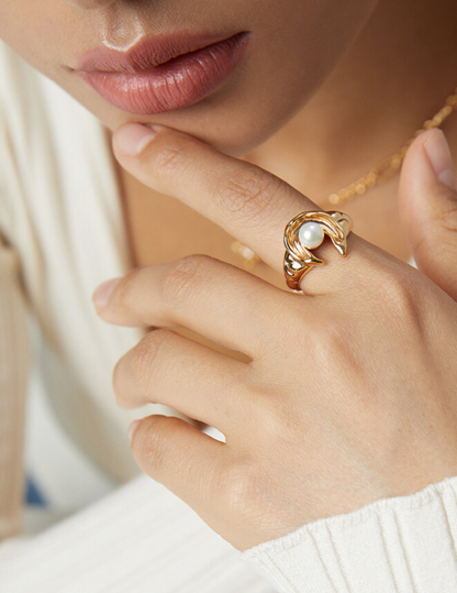 Eternal Galaxy Pearl Sterling Silver Ring