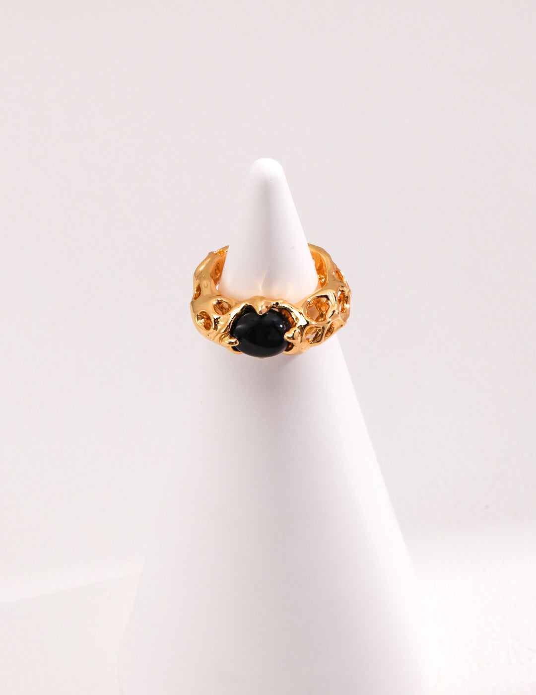 Black Agate Sterling Silver Statement Ring