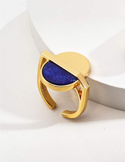 Moonlit Fusion Lapis and Sterling Silver Ring