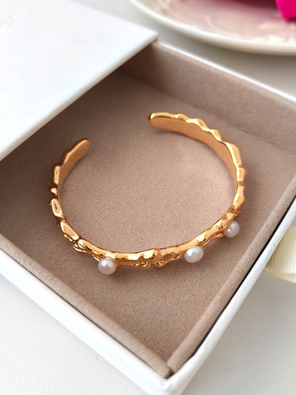 Ocean Breeze Adjustable Pearl Sterling Silver Bracelet