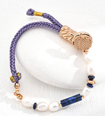 Tranquil Purple Pearl Hemp Bracelet