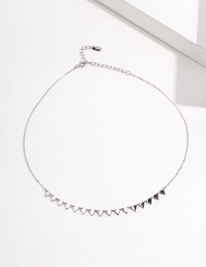 Trendy Sawtooth Design Sterling Silver Necklace