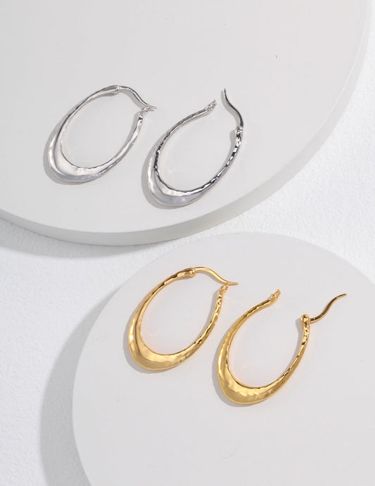 Chic Minimalist Sterling Silver Hoop Earrings