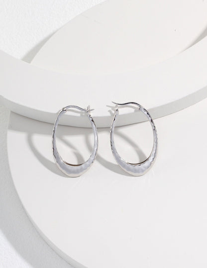 Chic Minimalist Sterling Silver Hoop Earrings