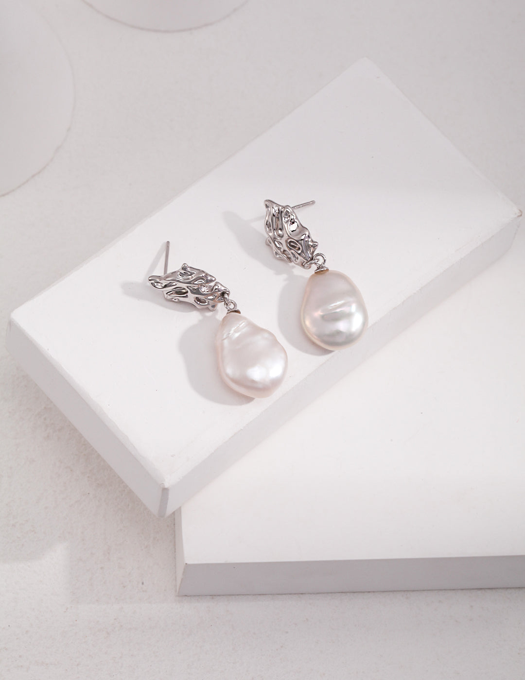 Opulent Baroque Pearl Sterling Silver Drop Earrings