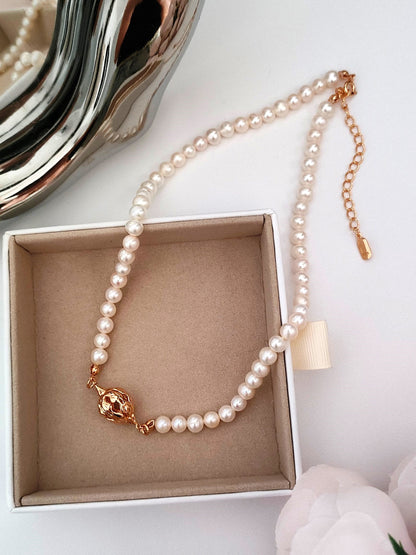 Pearl Blossom Sterling Silver Necklace